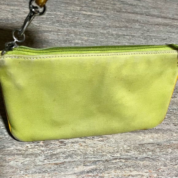 Coach vintage green and mustard color wristlet with 2 front pockets - Picture 11 of 15